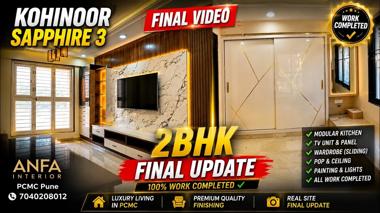 Kohinoor Sapphire 3 2BHK Luxury Interior Walkthrough